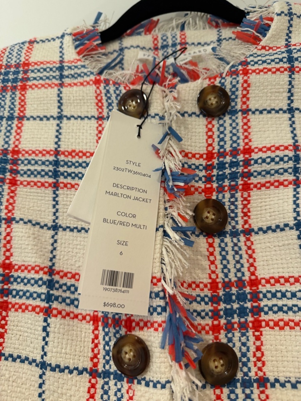 NWT Veronica Beard Marlton Fringe Tweed Jacket - Picture 7 of 10